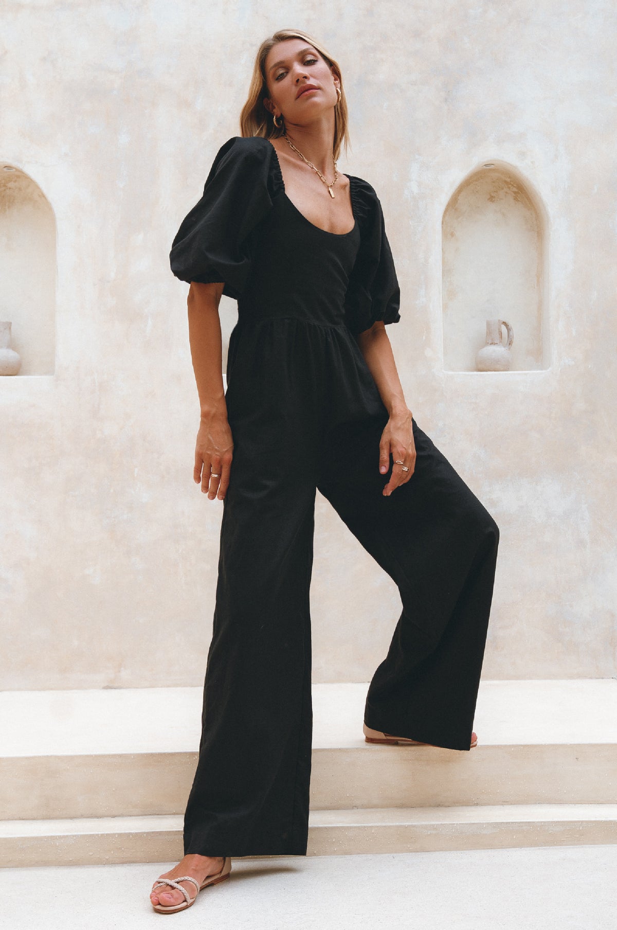 Heaven Bay Linen Jumpsuit - Black