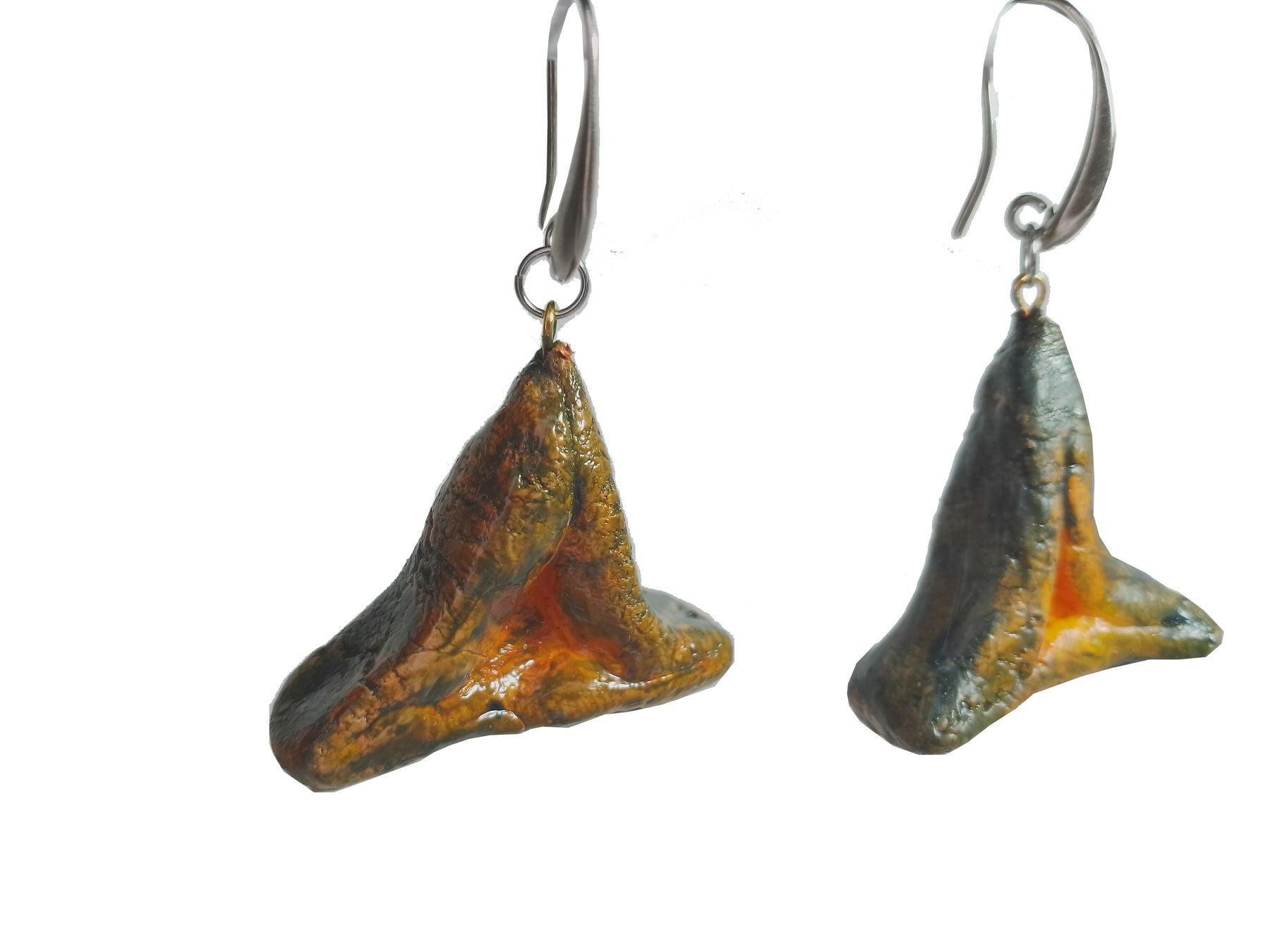 Wii Sculptural Earrings - Matte Steel (triangular/boat Geometry)