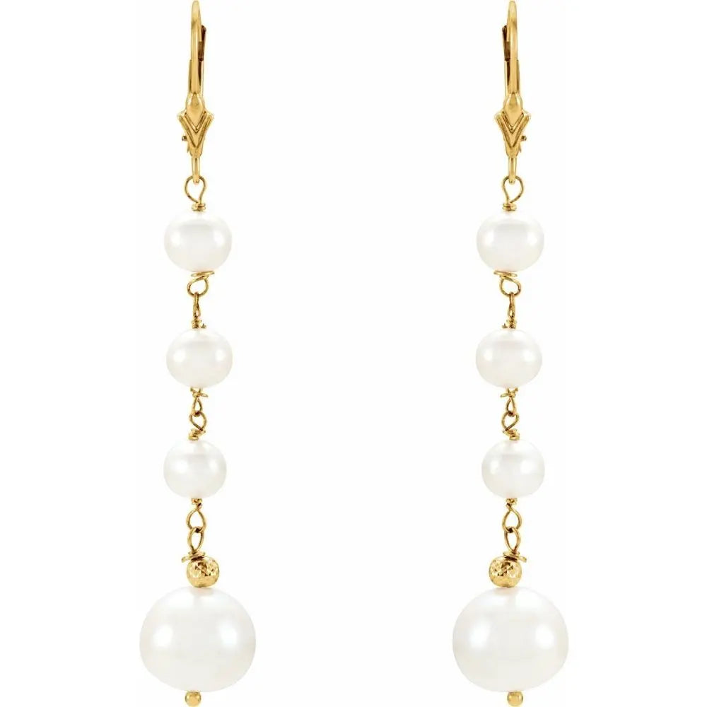 Freshwater Pearl Earrings in 14K Gold