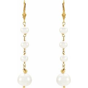 Freshwater Pearl Earrings in 14K Gold