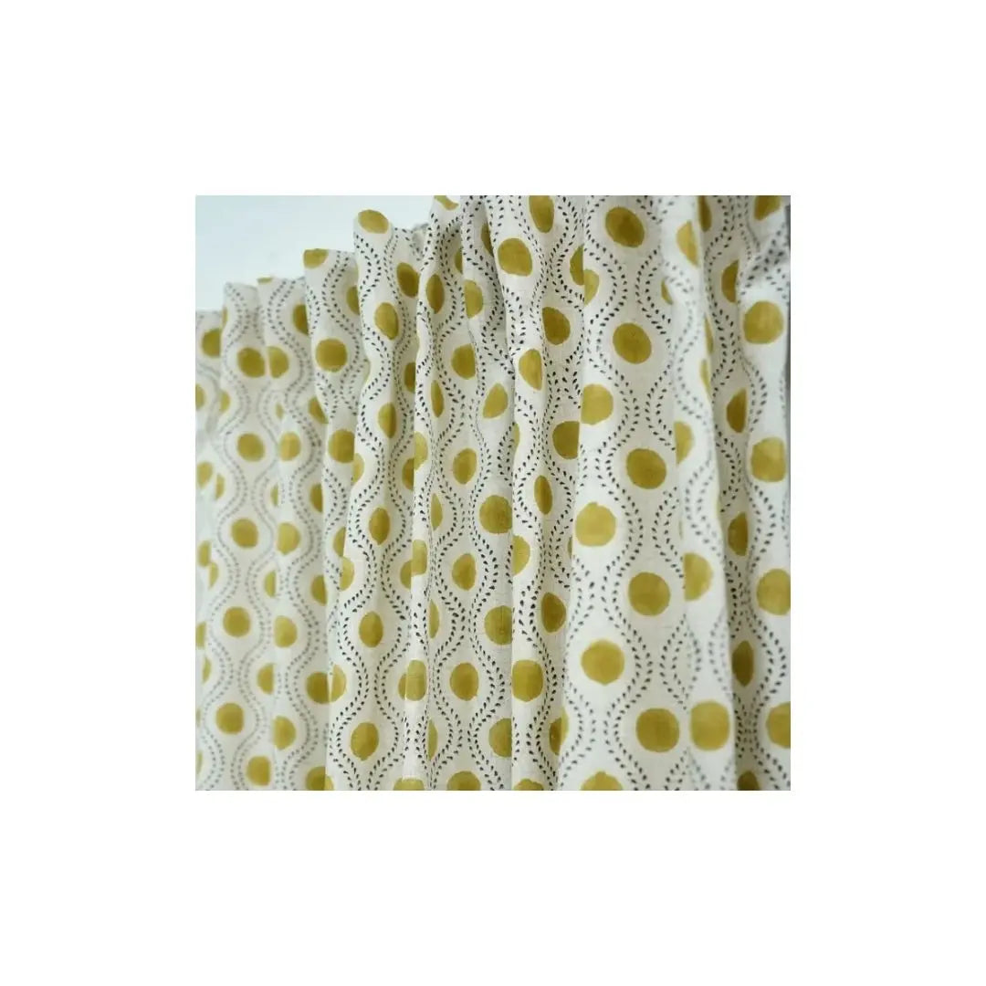 Bold Hand Block Print Viscose Linen Ring Curtain -raajbhog