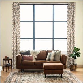 Bold Block Design Viscsoe Colored Linen Curtain - Baelpatra