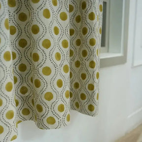 Bold Hand Block Print Viscose Linen Ring Curtain -raajbhog