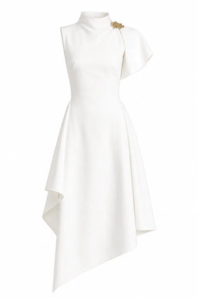 Ivory Muse Asymmetric Dress
