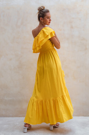 Guadalupe Ruffled Maxi Dress - Sunglow