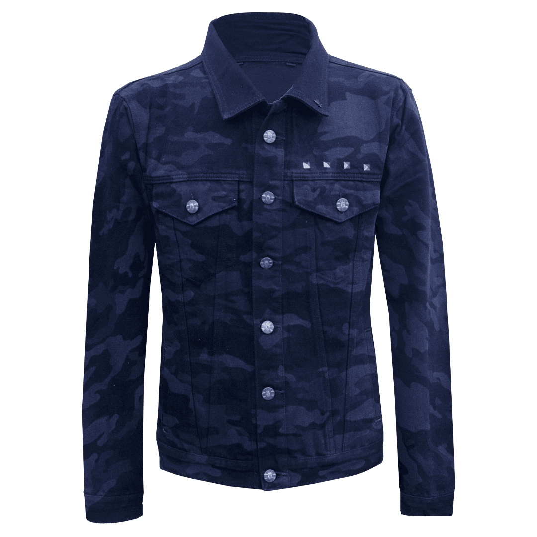 Black camo denim jacket