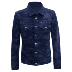 Black camo denim jacket
