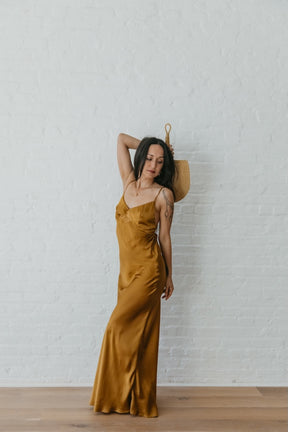 NOVA – Slip Dress – Brass