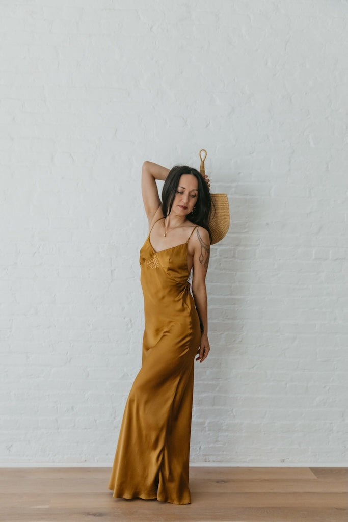 NOVA – Slip Dress – Brass