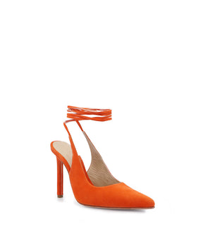 Luxe Orange Ankle Strap Heels Tale