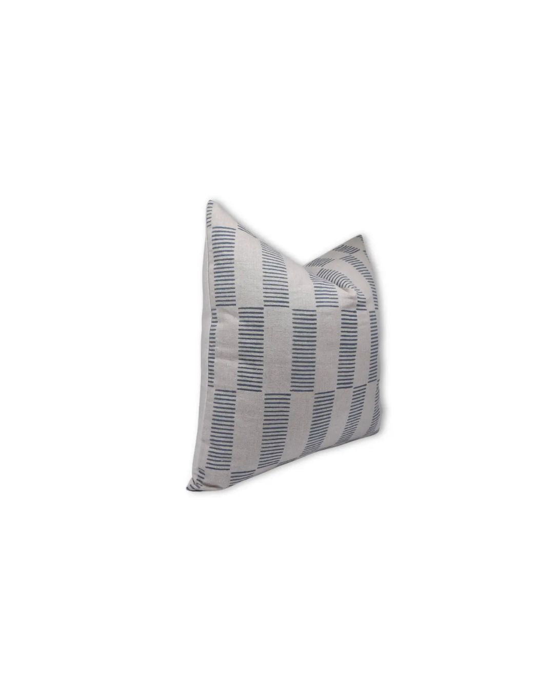 Natural Hand Made Block-carved Design Printed Pure Linen Pillow Cover - Zig Zag