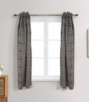 Pishta Handcrafted Floral Vintage Pure Linen Curtain