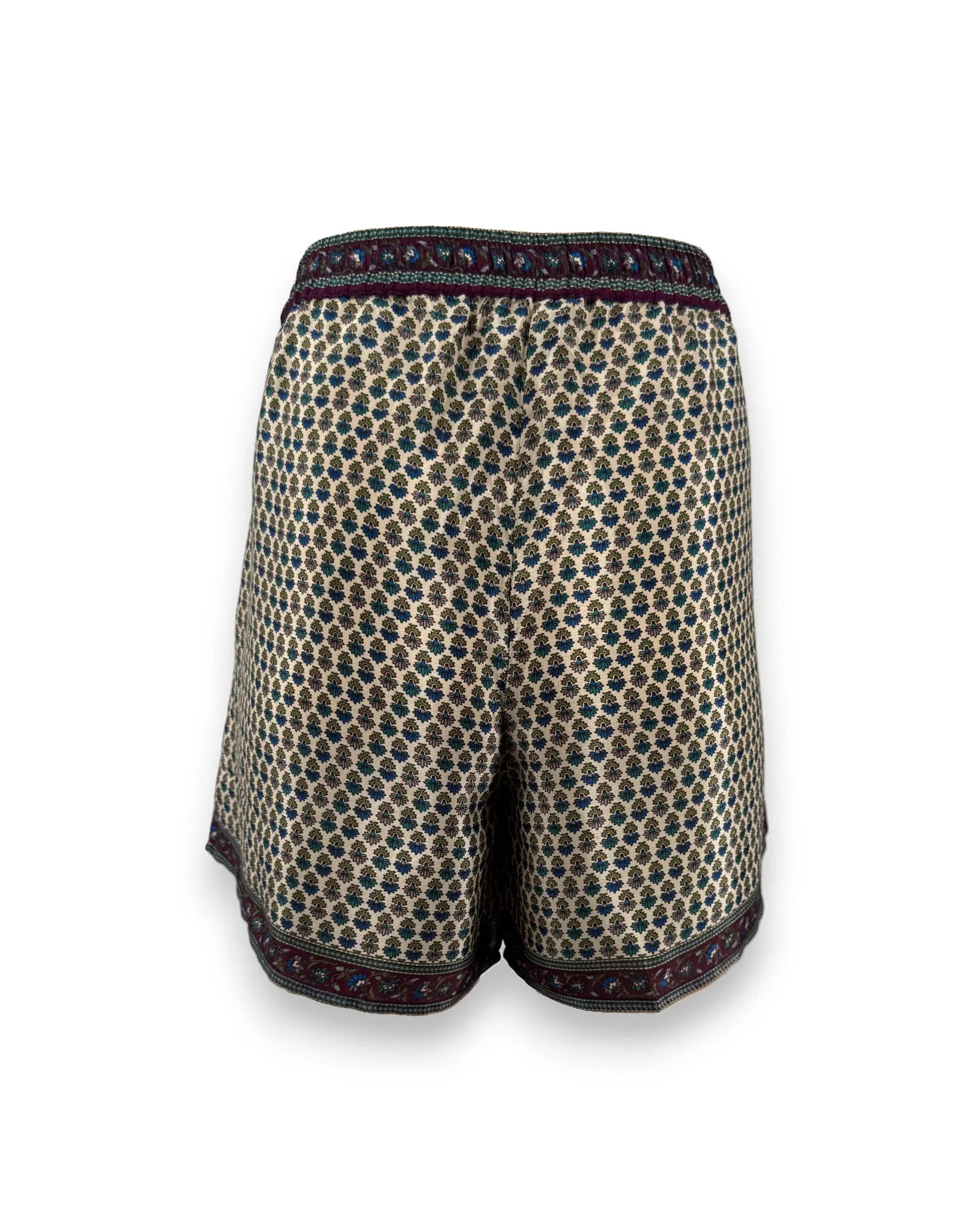 Embossed Botanical Crepe Shorts