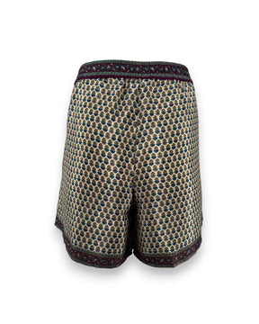 Embossed Botanical Crepe Shorts