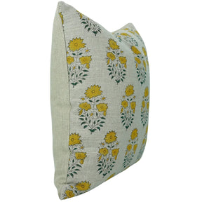 Mayra Handcrafted Mustard Block Desgin Cushion Cover