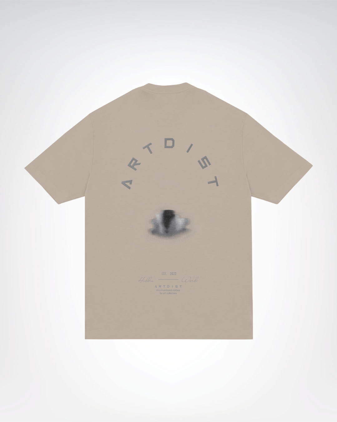 Blurred Face Oversize Gray T-Shirt
