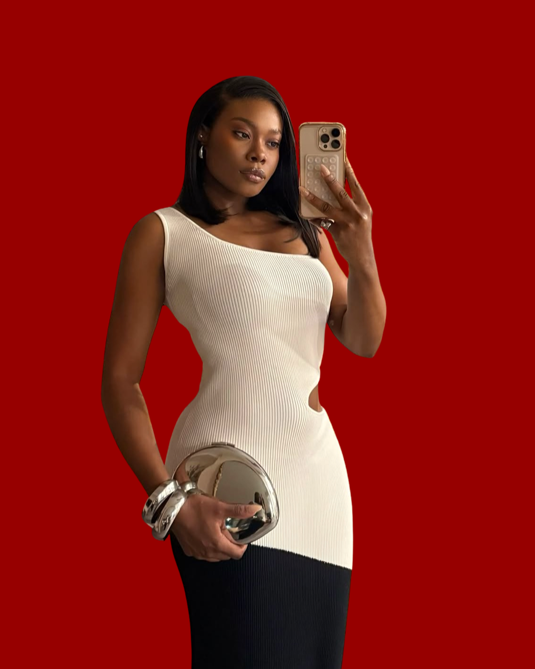 Monochrome hue dress