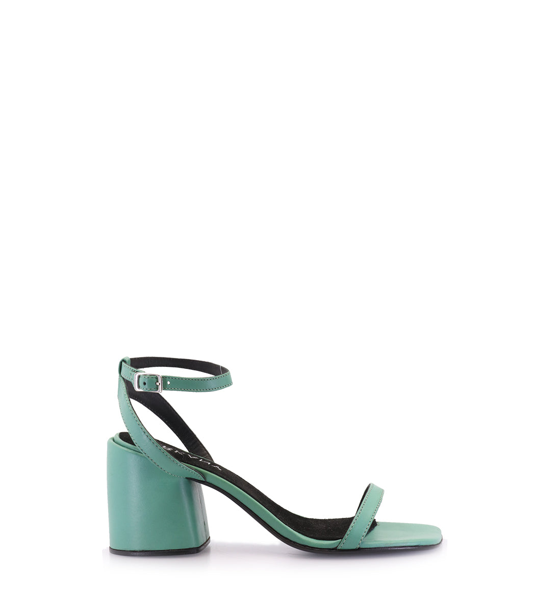 Eco-Friendly Chic Green Heeled Sandals Remi