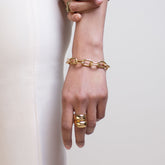 Gold Dome Ring Chunky Statement Ring 18K