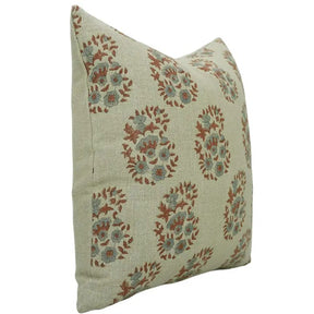 Floral Meadow Hand Block Pillow case Thick Linen - Anarkali