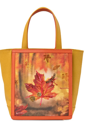 Artisanal Embroidered Autumn Mini Tote
