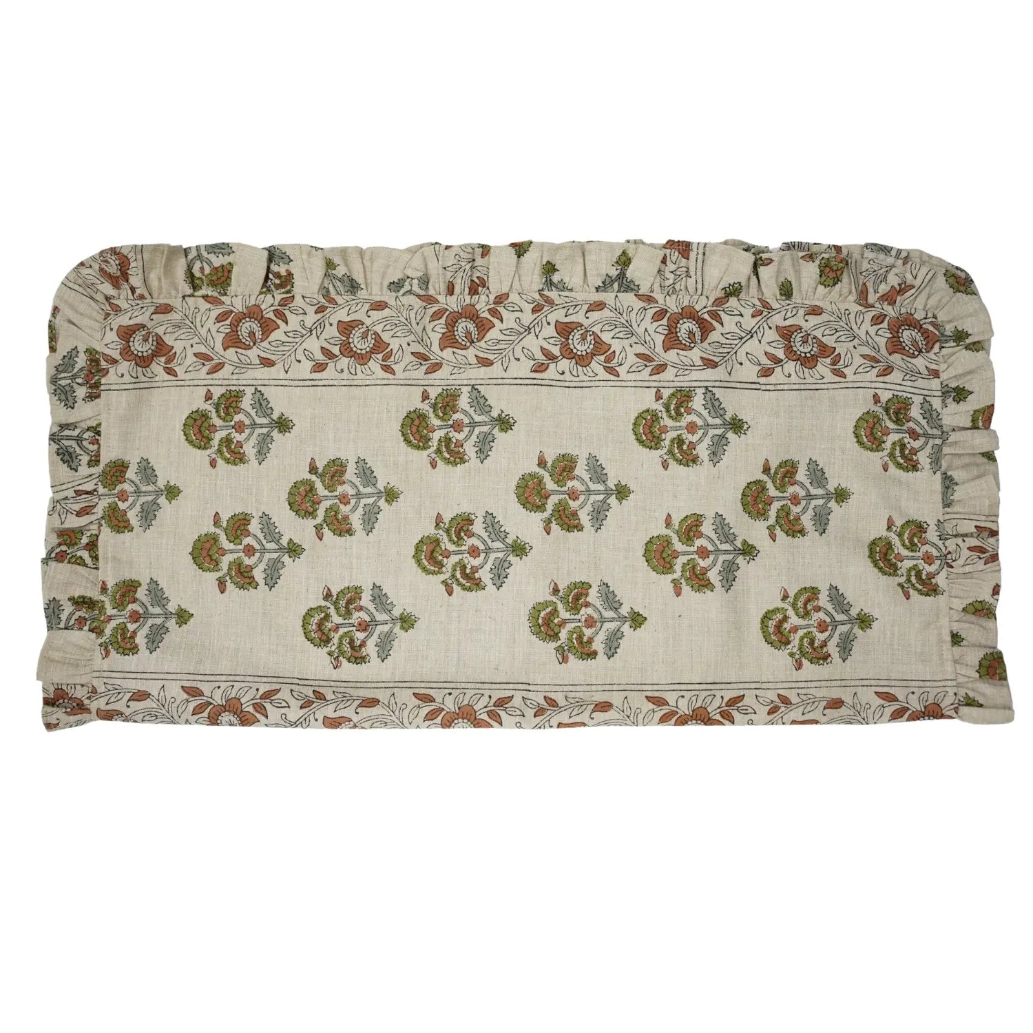 Decorative Block Print Cotton Frill Napkins Set of 4 – Traffic Light Border