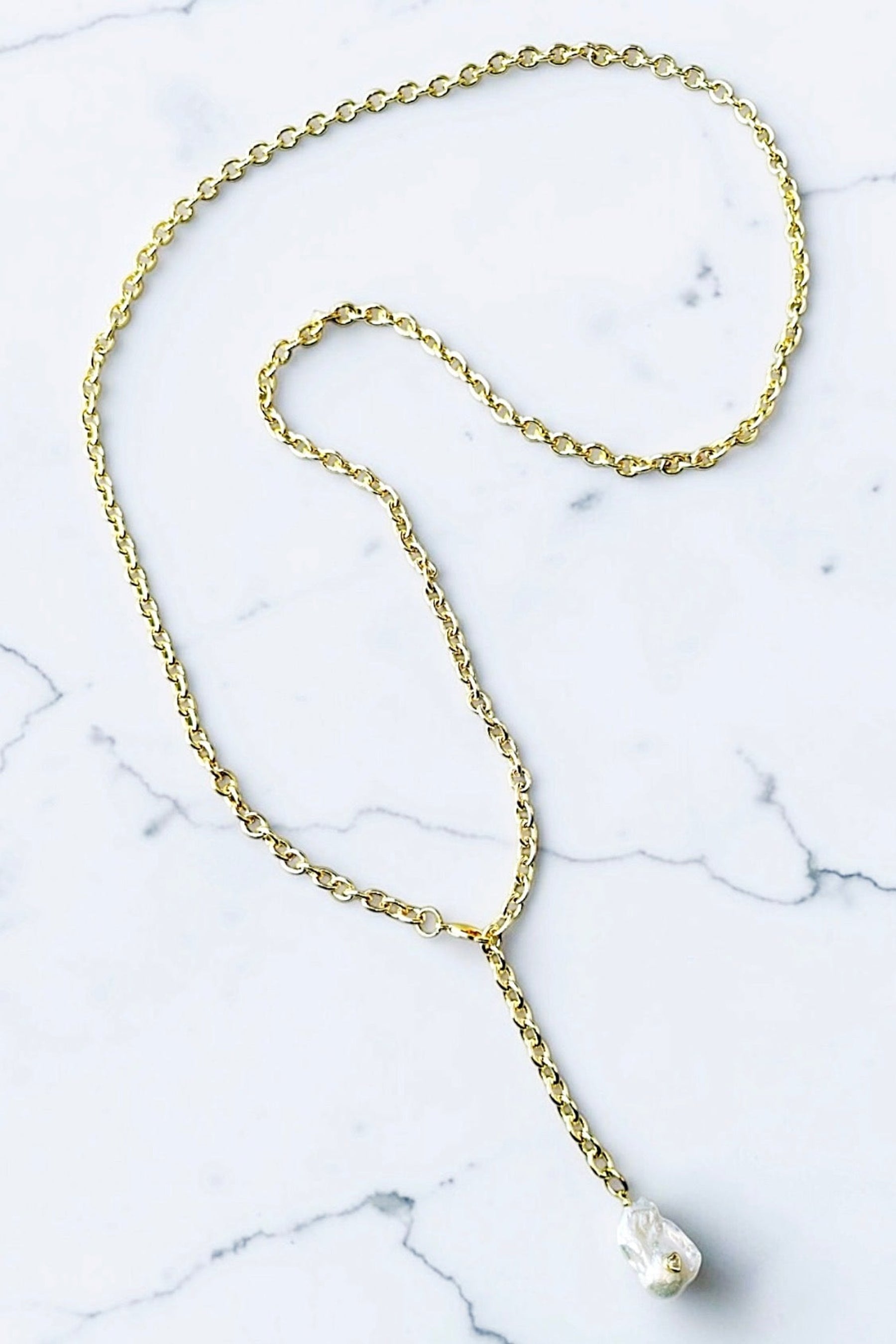 Dalia pearl chain necklace
