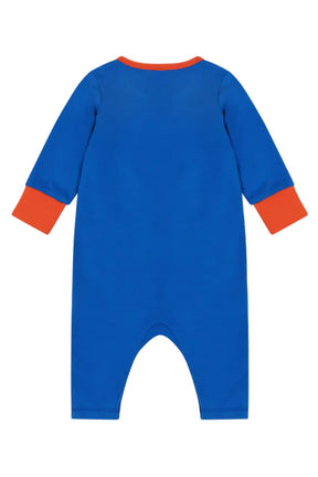 Mixed Up Clothing Baby Long Sleeve Button Front Romper Blue/Red