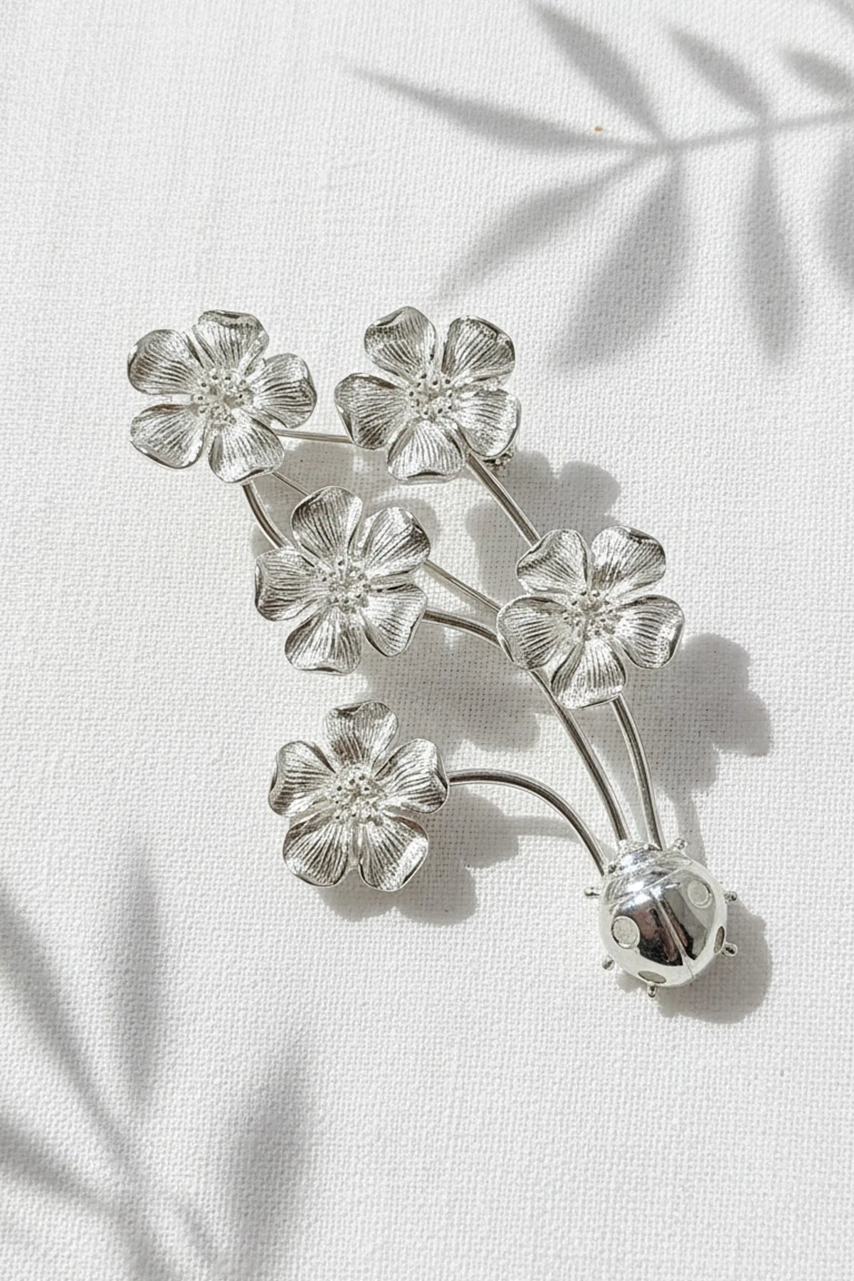 Floral Bouquet Ladybug Brooch