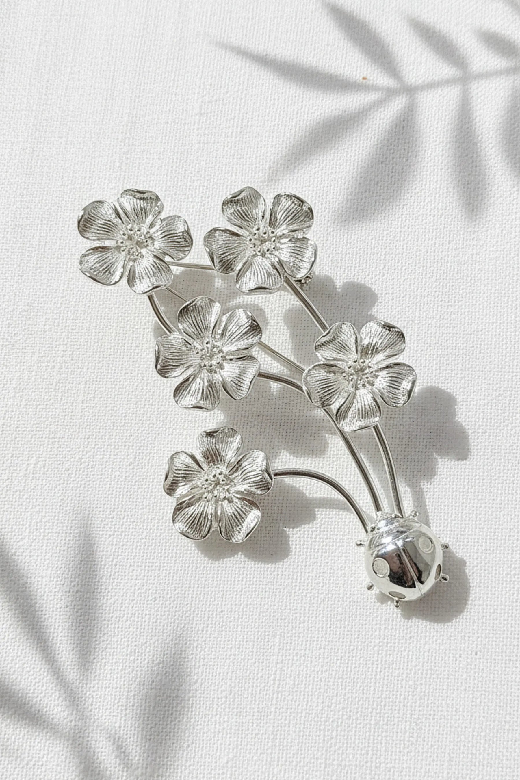 Floral Bouquet Ladybug Brooch