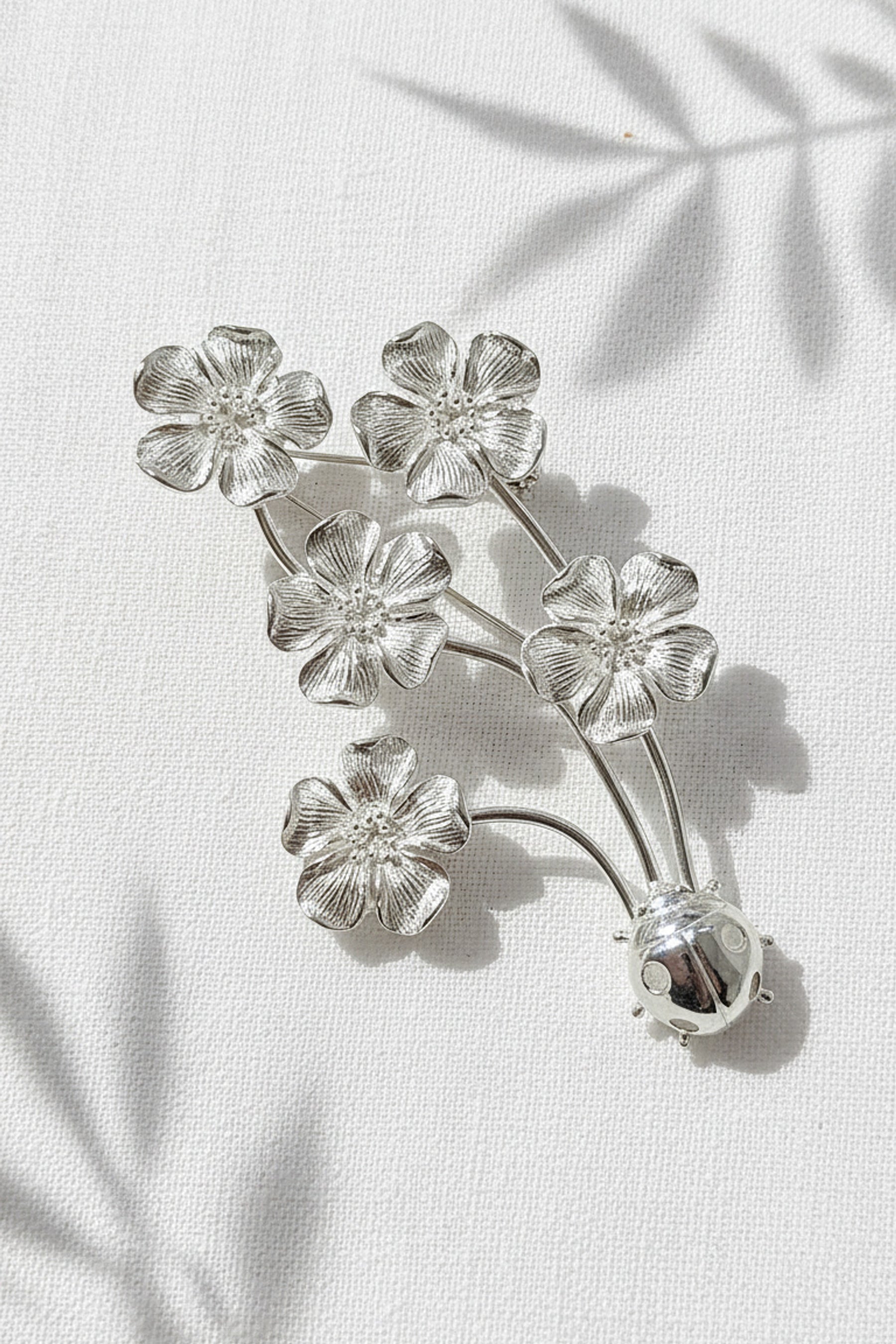 Floral Bouquet Ladybug Brooch