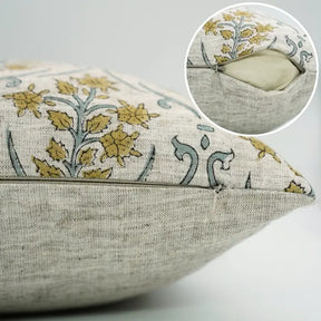 Natural Hand Block Printed Viscose Linen Pillow Cover - Vishal Pushp