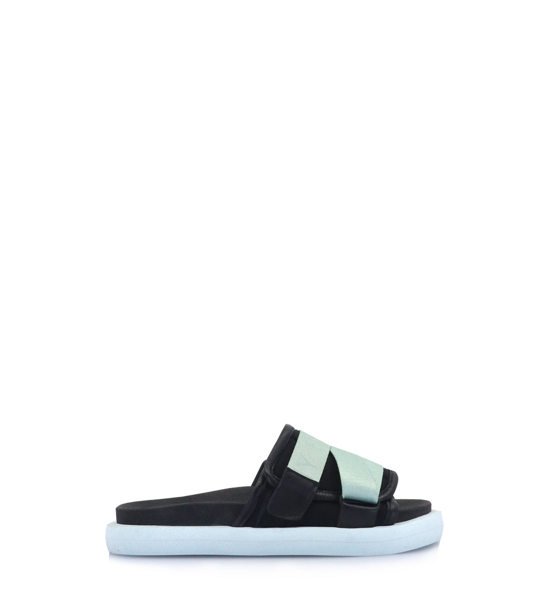 Eco-Friendly Sporty Slides with Velcro Straps Alu
