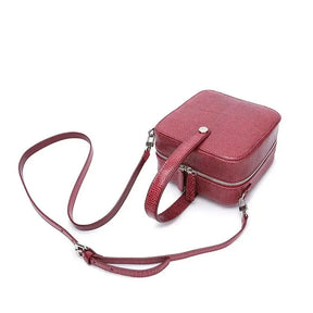 Luxury Embossed Lizard Leather Crossbody Handbag