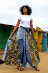 The Patchwork Maxi Denim Skirt