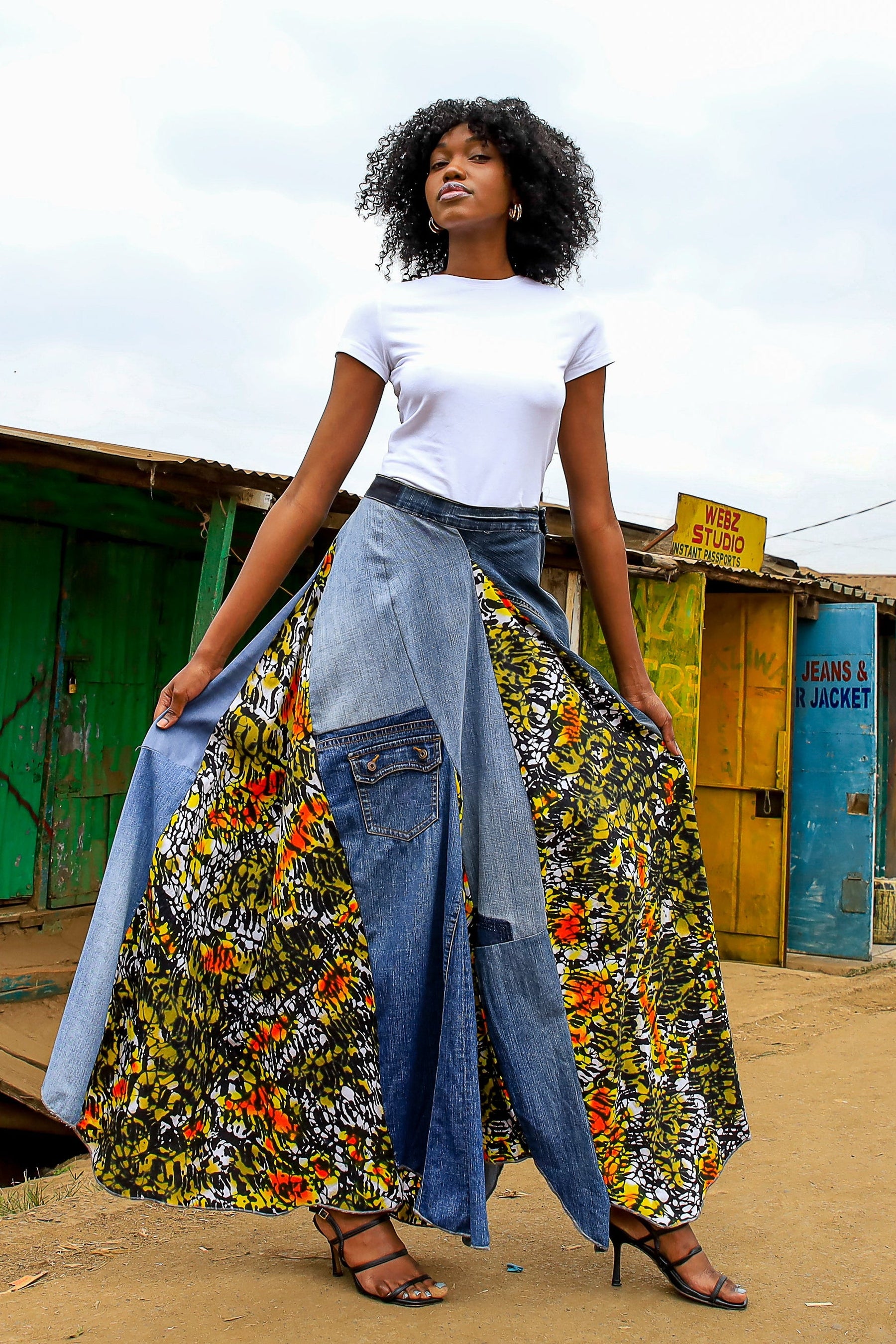 The Patchwork Maxi Denim Skirt