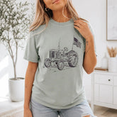 Vintage American Flag Tractor T-Shirt |