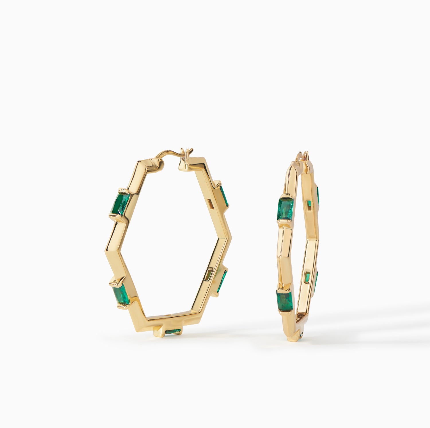 The Claire Hexagon Hoop Earrings - Medium