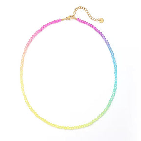 Rainbow Czech Glass Bead Necklace