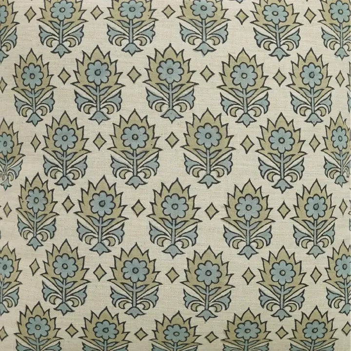 Interior Décor Block Printed Linen Blend Pillow Cover - Kusum