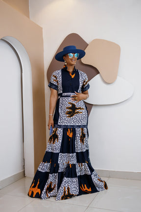 Nzama – Ankara Maxi Shirt Dress