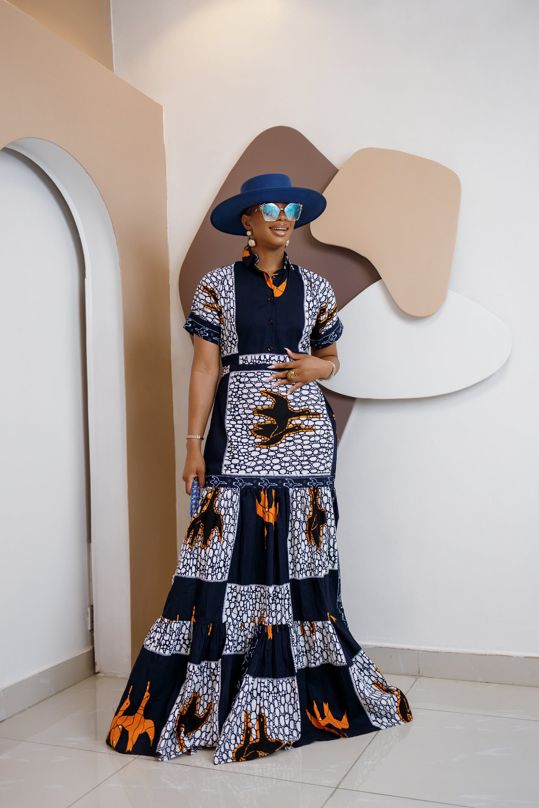 Nzama – Ankara Maxi Shirt Dress