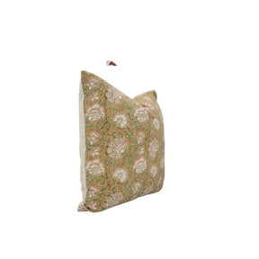Elegant Hand Block Pinted Viscose Linen Pillow Cover - Sonakshi
