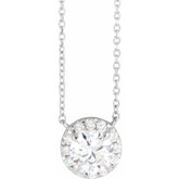 1 CT Lab-Grown Diamond French-Set 16-18" Necklace in 14K Gold