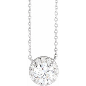 1 CT Lab-Grown Diamond French-Set 16-18" Necklace in 14K Gold