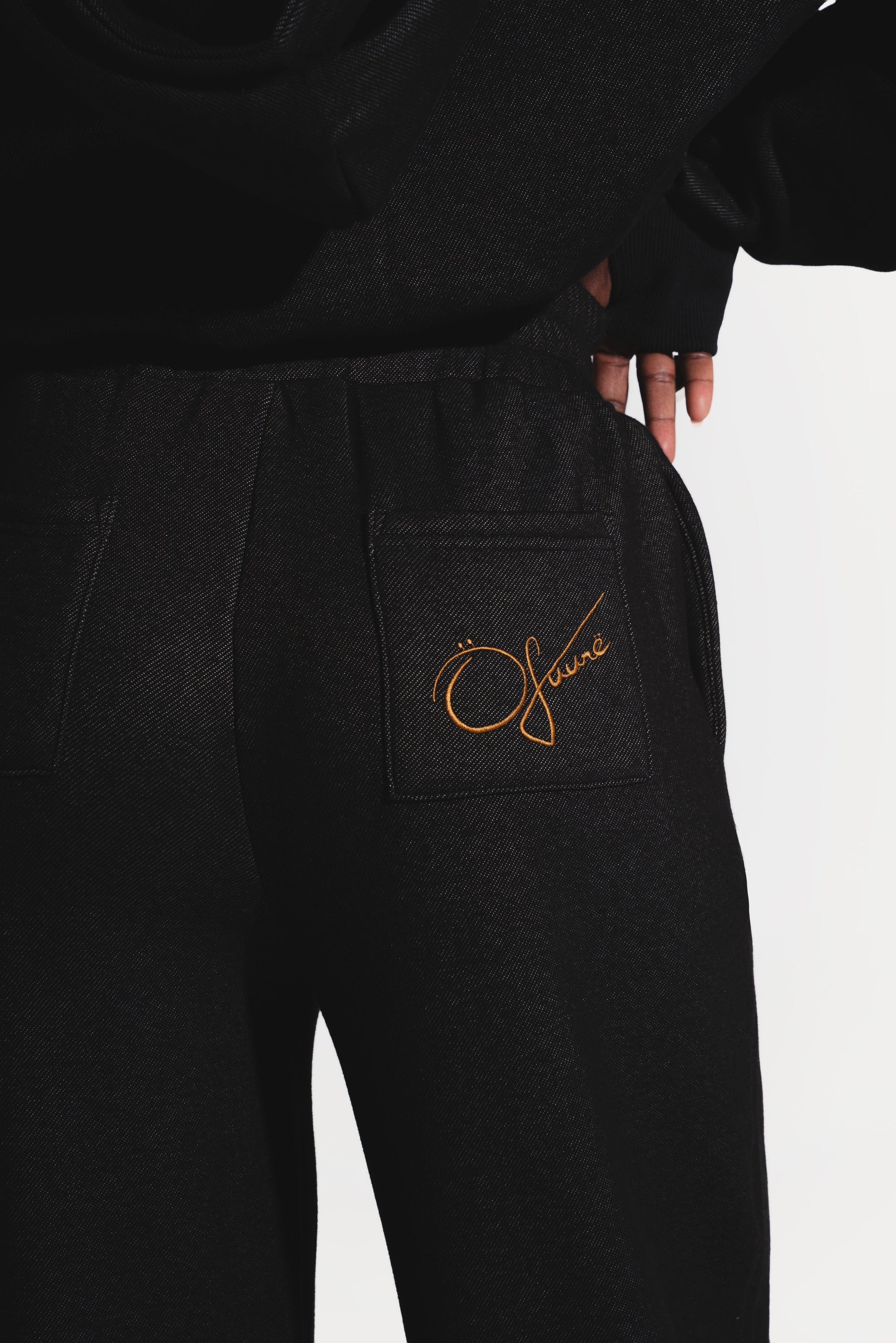 OFUURE Plush fleece Hoodie SET in CHARCOAL