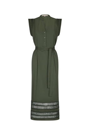 Maki Nehru Collar Dress | Olive