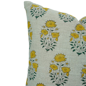 Mayra Handcrafted Mustard Block Desgin Cushion Cover