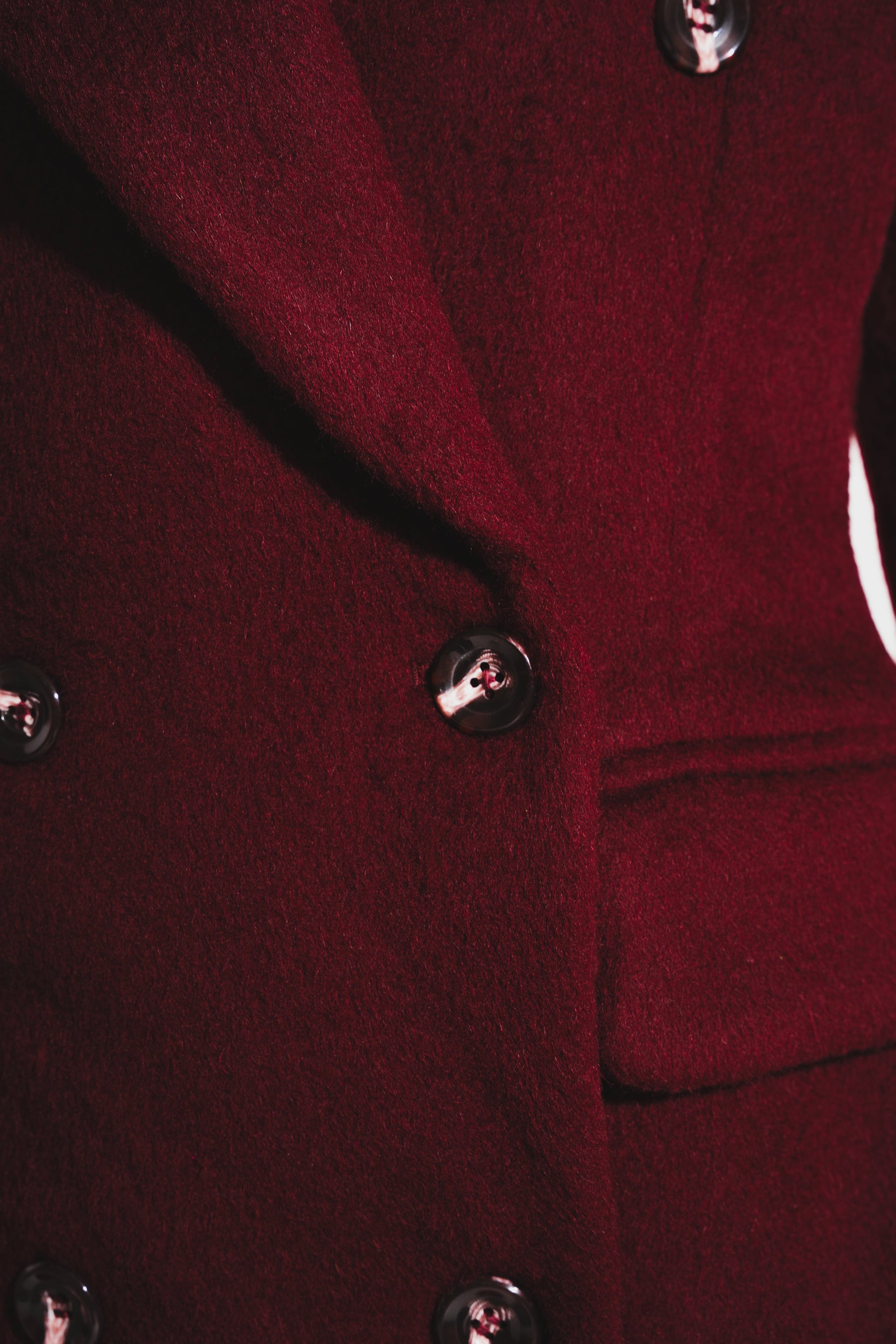 IMAN Wool Long jacket in BURGUNDY