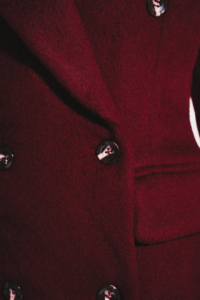 IMAN Wool Long jacket in BURGUNDY